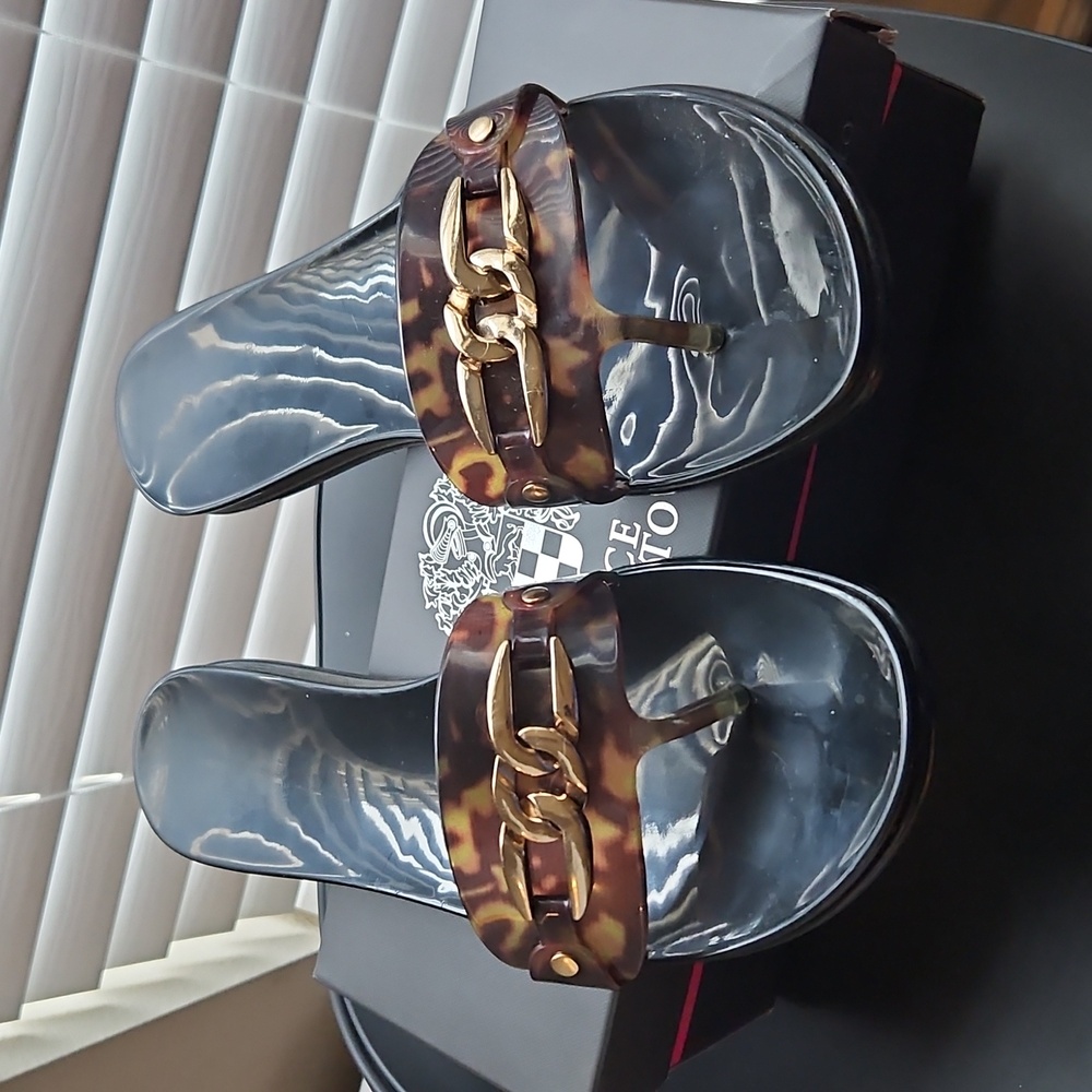 Vince Camuto Black and Brown Women's Sandals